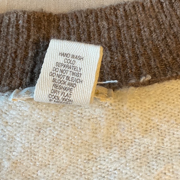 Love Rocks Brown and White V-Neck Sweater - Picture 6 of 6